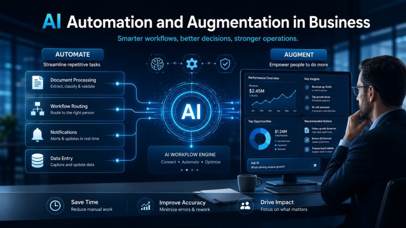 AI automation and augmentation in business
