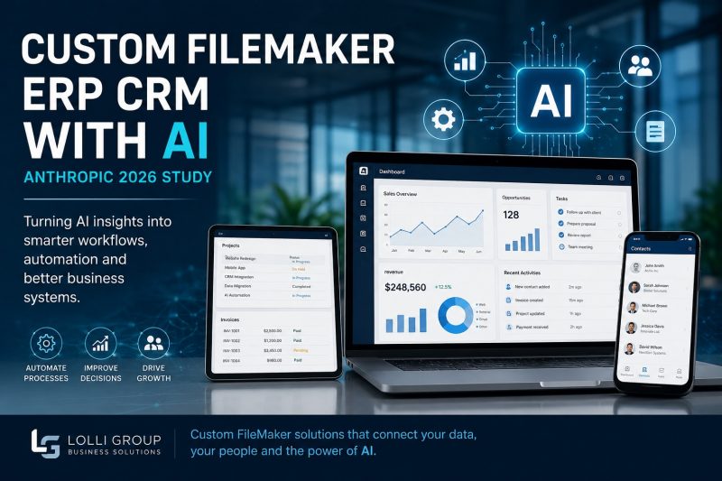 Custom FileMaker ERP CRM with AI for business workflows, automation, and decision support