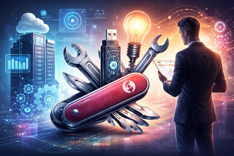 Claris FileMaker AI Swiss knife architecture concept for modern ERP and database systems by LolliGroup