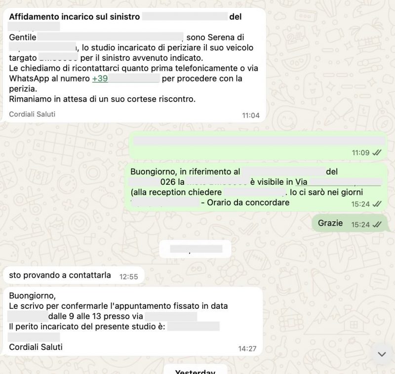 customer experience insurance claim communication via WhatsApp