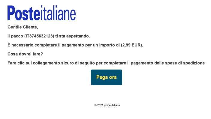 truffa Poste Italiane Pacco pagamento Lolli Group